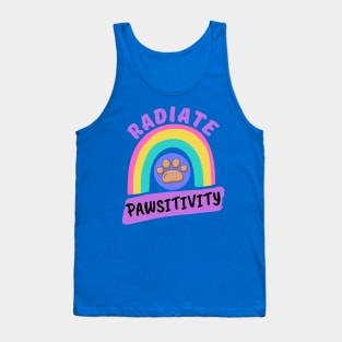 Radiate Pawsitivity Organic Rainbow aesthetic Tank Top